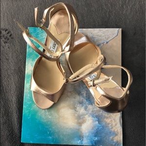 Jimmy Choo Lane Sandals in Tea Rose Gold